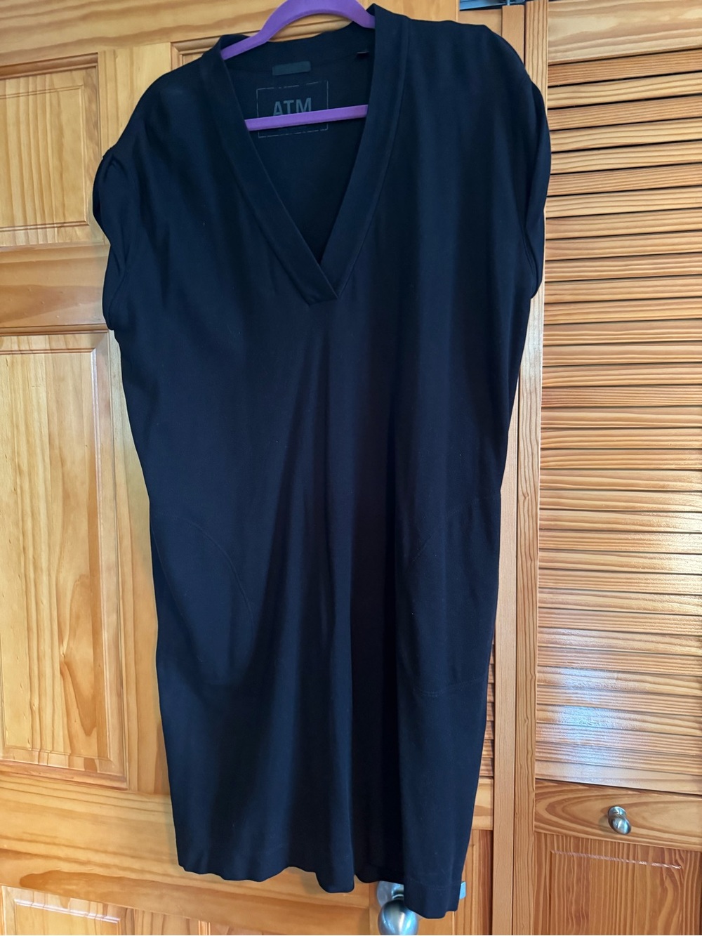 ATM Anthony Thomas Melillo Black V-Neck Tunic Top